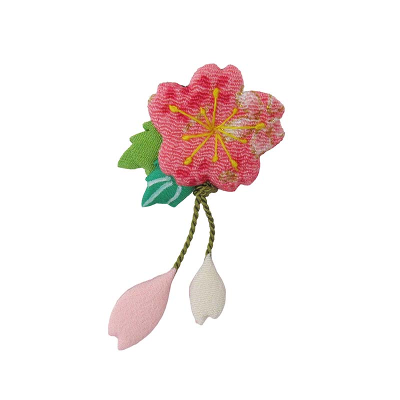 桜 押絵ブローチ